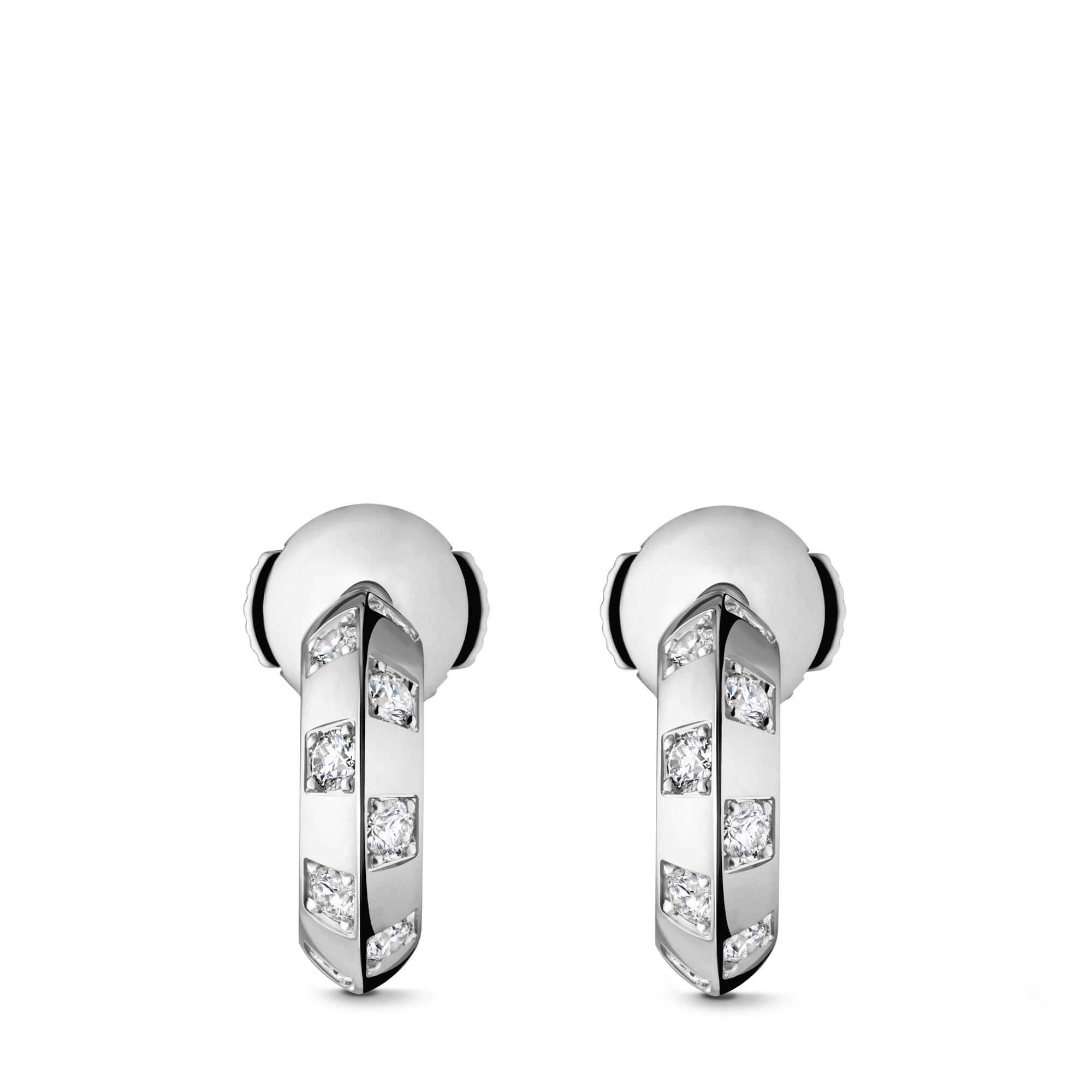 フープピアス ル ダミエ ドゥ ルイ・ヴィトン 3,5mm (ホワイトゴールド